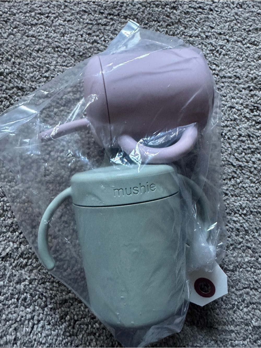 Mushie kids Silicone Training Cup Set - Soft Lilac & Cambridge Blue
